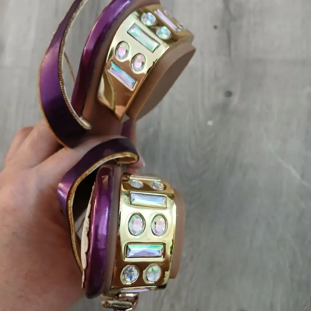 Purple and Gold Women's Sandals - Picture 6 of 7